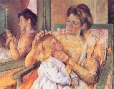 Mary Cassatt Woman Combing her Child's Hair china oil painting image